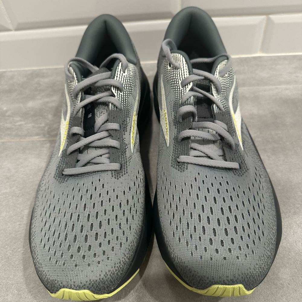 Brooks Ghost 16 Mens Running Shoes Size 12.5 Gray & Lime Green 1104181D040 - Picture 5 of 8